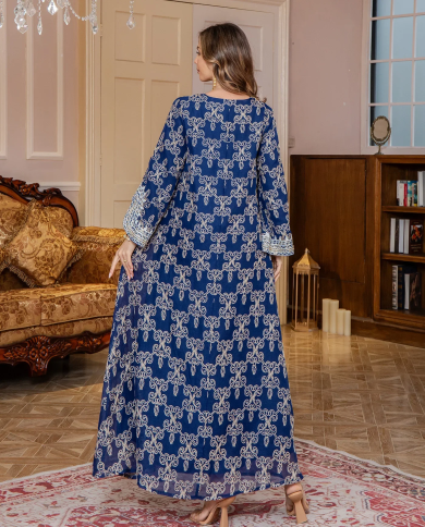New Arrival Embroidered Floral Dress Ethnic Women's Apparel Elegant Embroidered Midi Dress
