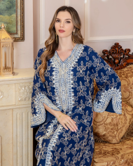 New Arrival Embroidered Floral Dress Ethnic Women's Apparel Elegant Embroidered Midi Dress