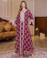 New Arrival Embroidered Floral Dress Ethnic Women's Apparel Elegant Embroidered Midi Dress