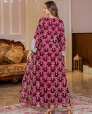New Arrival Embroidered Floral Dress Ethnic Women's Apparel Elegant Embroidered Midi Dress