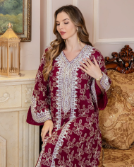 New Arrival Embroidered Floral Dress Ethnic Women's Apparel Elegant Embroidered Midi Dress