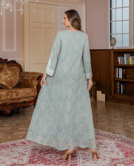 New Arrival Embroidered Floral Dress Ethnic Women's Apparel Elegant Embroidered Midi Dress