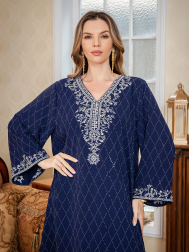 Embroidered Rhinestone Robe for Party and Dinner