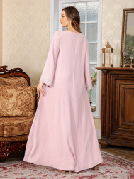 Embroidered Rhinestone Robe for Party and Dinner