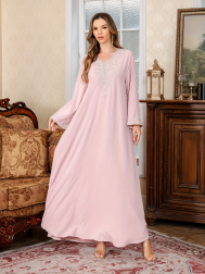 Embroidered Rhinestone Robe for Party and Dinner